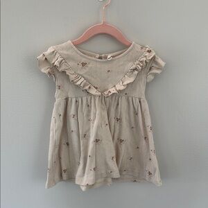 Quincy Mae Cream and Brown Casual Dress